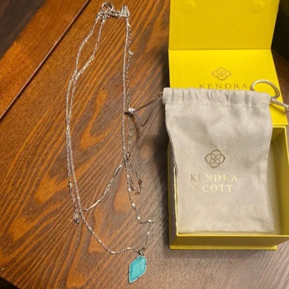 Kendra Scott Turquoise & Silver-Tone Framed Tessa 29-1/2" Multi-Strand Necklace - Picture 5 of 5
